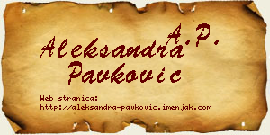 Aleksandra Pavković vizit kartica